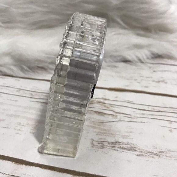 Crystal Glass Desk Clock Mantle Quartz Movement - Picture 3 of 8